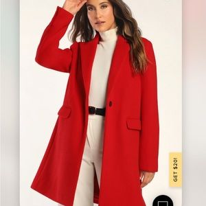 Cozy Contender Red Long Sleeve Coat❤️